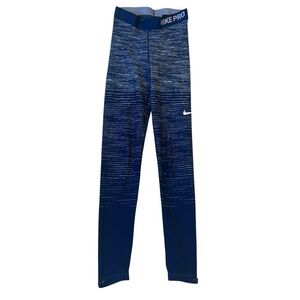 Nike Pro Women's Hyper Warm Blue Leggings Small